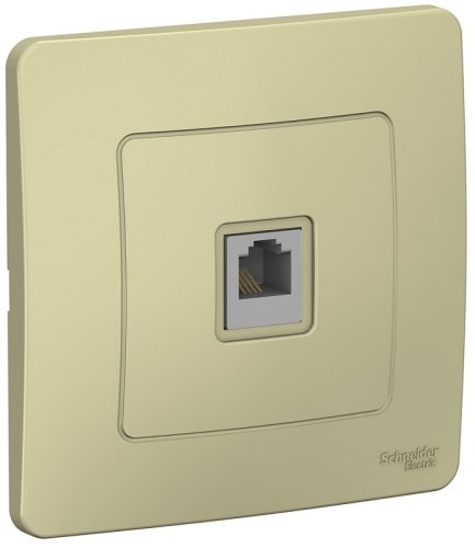 Розетка телефонная с рамкой Systeme Electric Blanca 1-м. RJ11 бежевый картинка